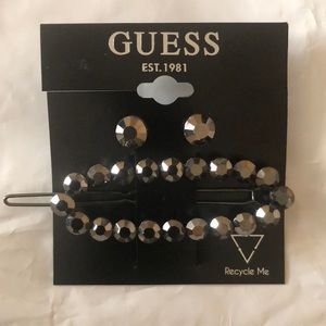 Guess earrings and hairpin set brand new with tag.